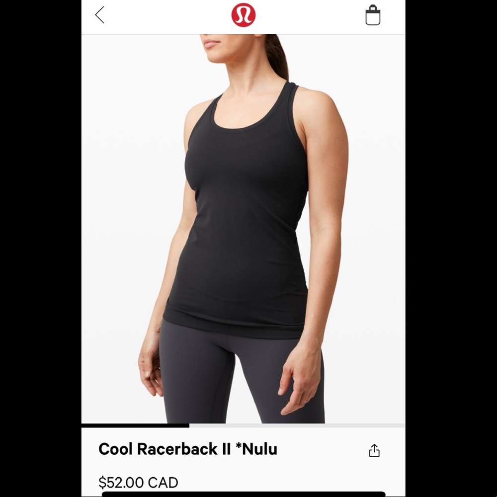 Lululemon “Cool Racerback” tank in Black